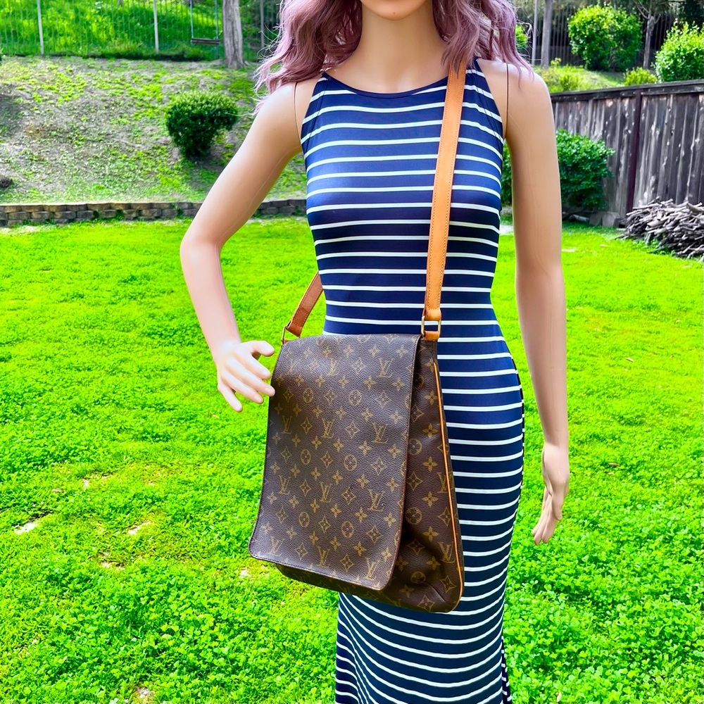 Auth Louis Vuitton Monogram Mussette Salsa GM Crossbody/Shoulder/Messenger Bag